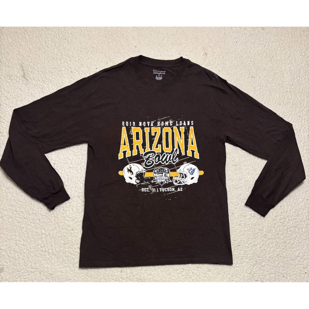 Champion Mens Arizona Bowl T-shirt Graphic Tee Brown Long Sleeve Size M 2019